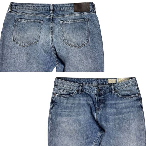 All Saints Jeans Womens Casey Low Rise Straight Fit Sz 33X30 Jeans Faded Frayed - Picture 3 of 9